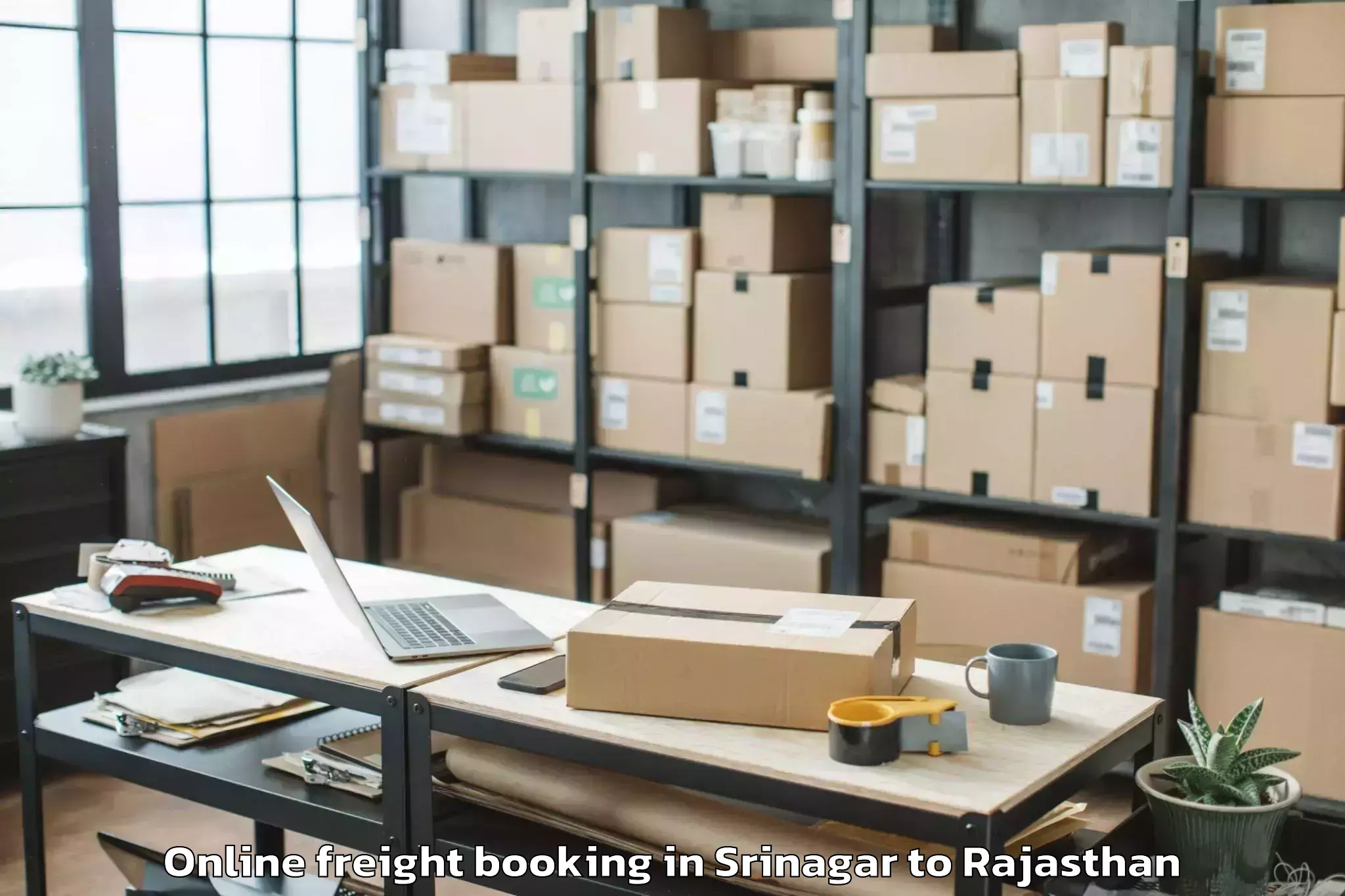 Hassle-Free Srinagar to Bhadasar Online Freight Booking